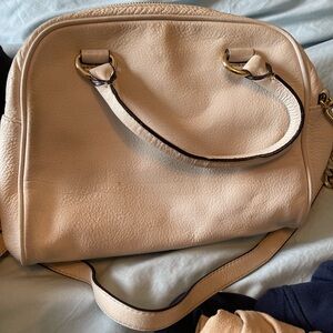 MICHAEL Michael Kors Cream Shoulder Bag with Gold Hardware